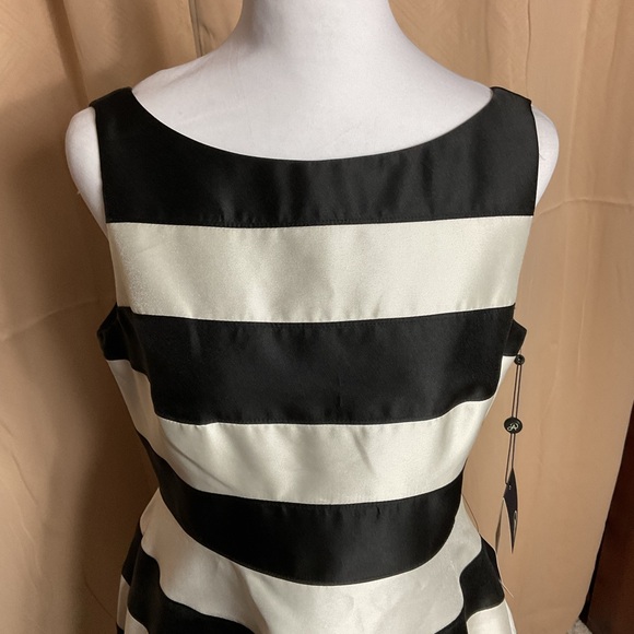 Adrianna Papell Stripe Mikado Fit & Flare Dress - Picture 4 of 12